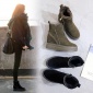 2018冬款新款内增高韩版中筒厚底拉链真皮坡跟雪地靴女